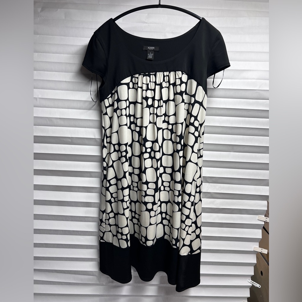 Alfani Black and White Geometric Mini Dress